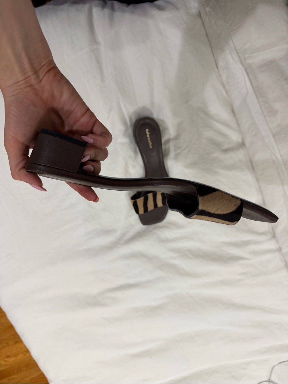 Reformation Brown Leopard Block Heel Slide - Picture 4 of 4